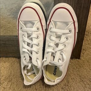 Converse White and Red Low-Top Sneakers